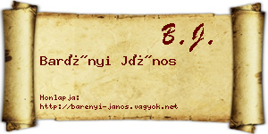 Barényi János névjegykártya