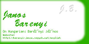 janos barenyi business card